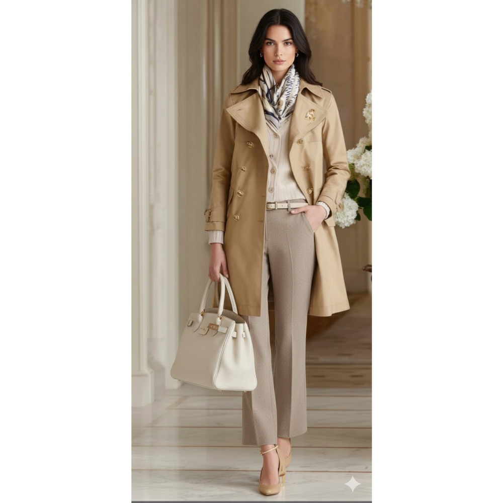 Michael Kors Collection Flat Front Wool bootcut Trouser taupe Women's Italy Sz-2